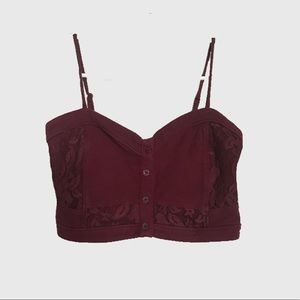 Burgundy Full Tilt bralet! Size medium with lace!!